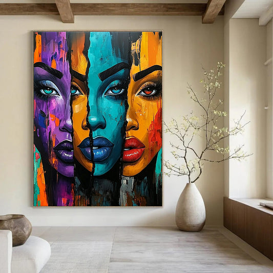 Colorful Face Segments for Modern Art Gallery & Bold Living Room STSC1220