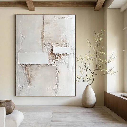 Textured White Abstract for Contemporary Art Gallery & Minimalist Spa STSC1157