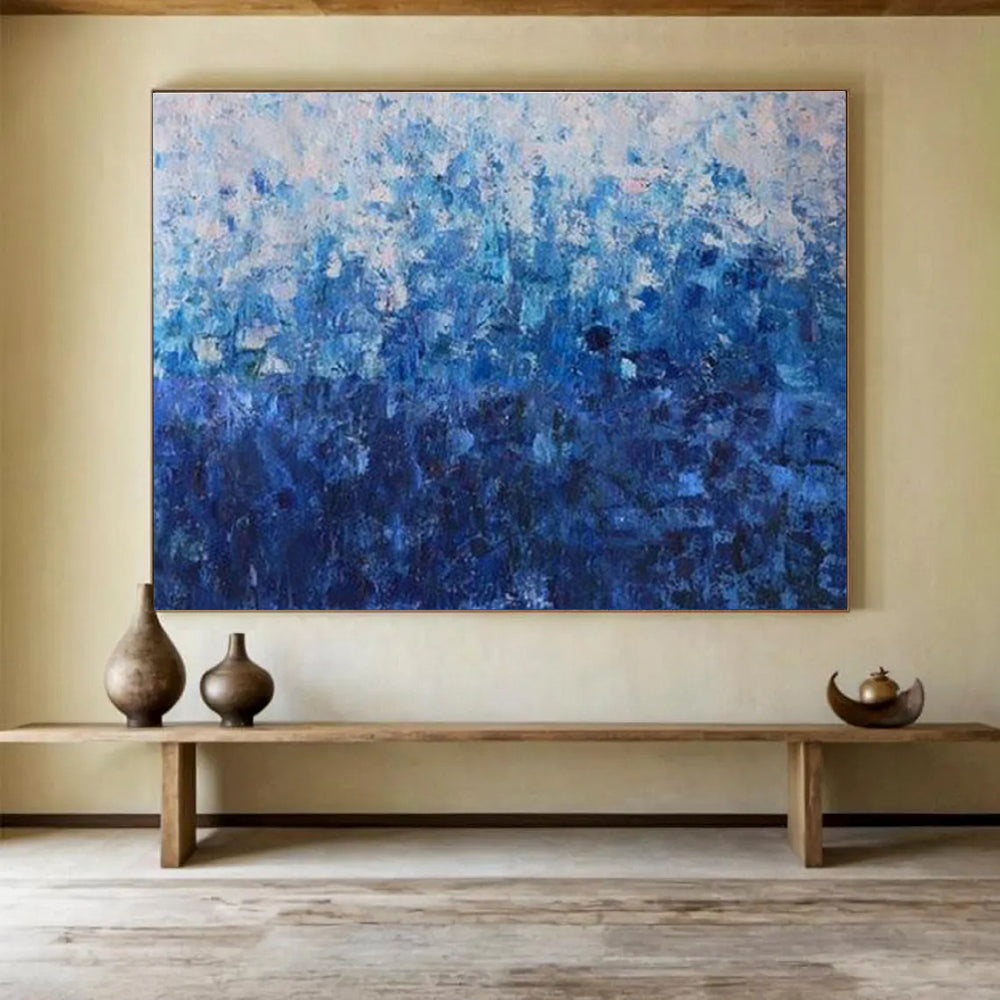 Gradient Blue Abstract Art for Modern Minimalist Office DLZ3044