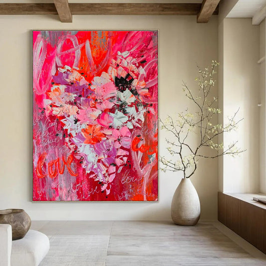 Pink Floral Love Art for Valentine's Day Event Space & Girly Boutique DLZ2112