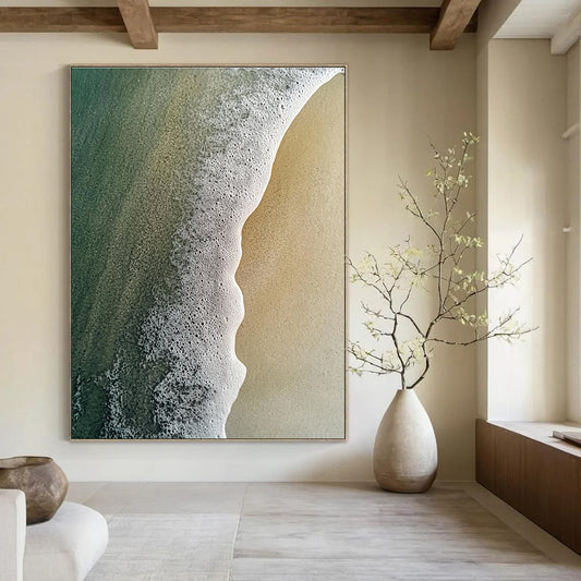 Beach Foam Edge Art for Coastal Villa Living Room & Seaside Café STSC1410