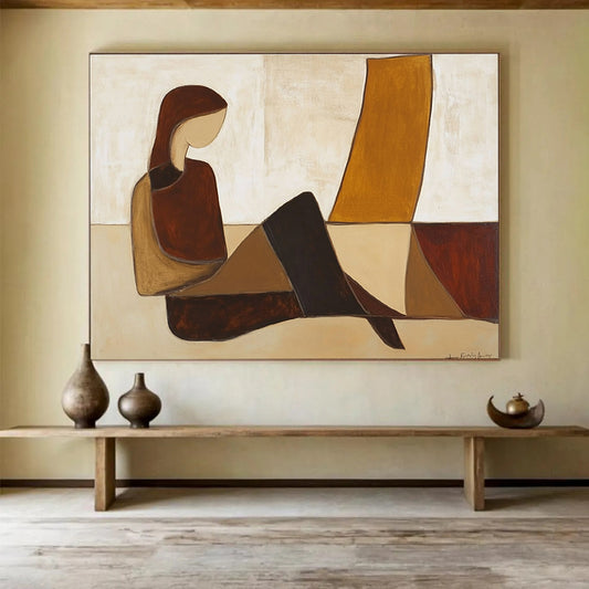Abstract Figure Art for Minimalist Home Office & Art - Lovers' Library SC345