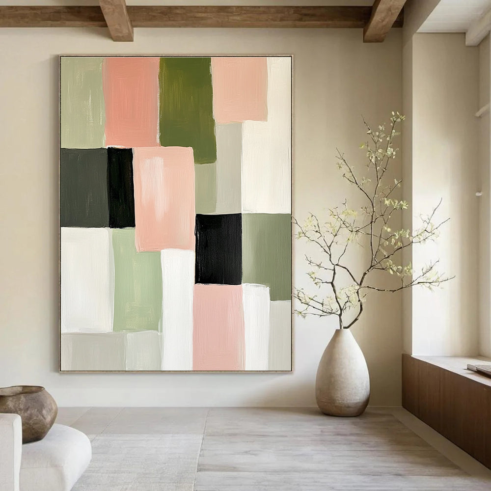 Pastel Color Block Abstract for Minimalist Nursery & Scandinavian - Style Home Office STSC448