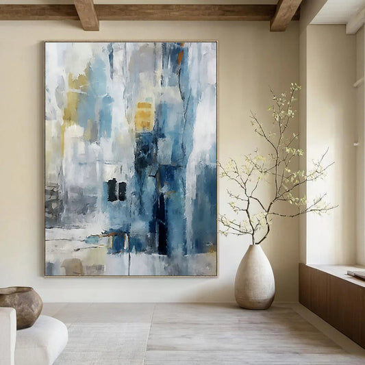 Blue - Yellow Abstract Architecture Art for City Hotel & Architectural Studio DLZ0668