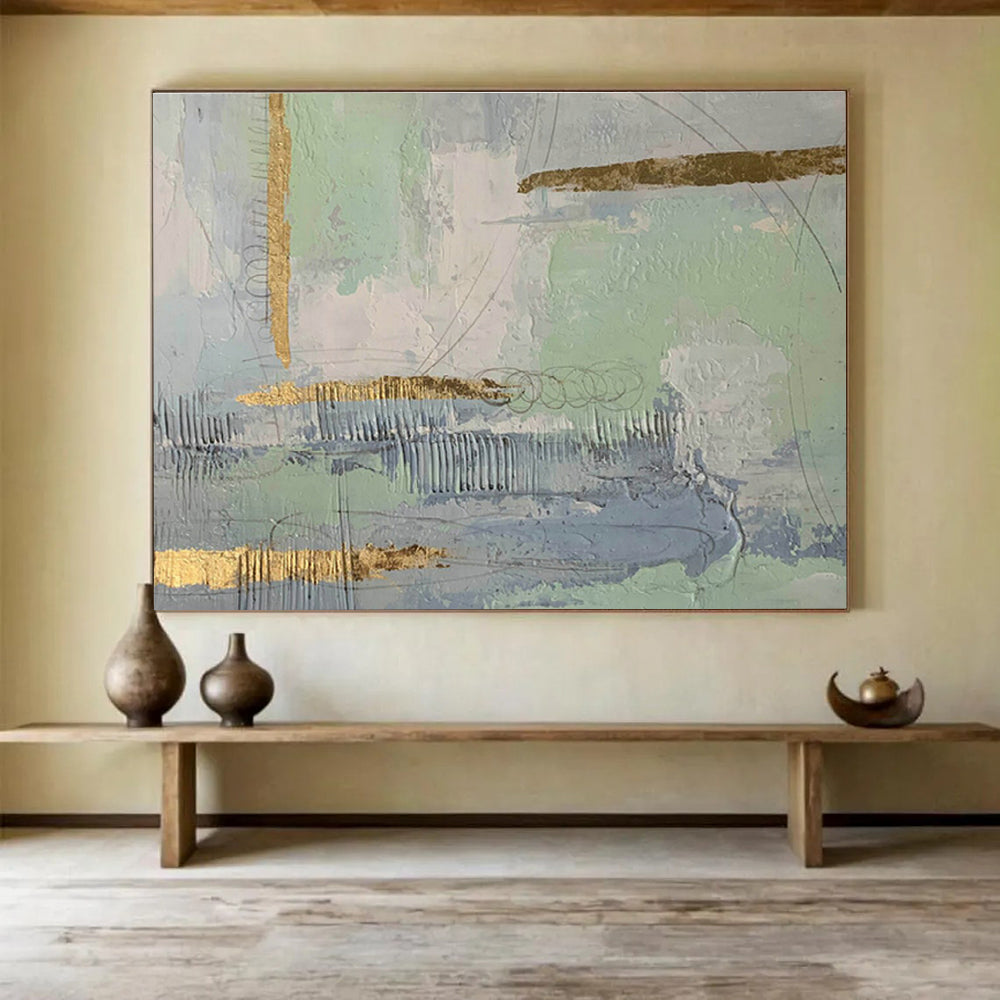 Gold - Foil Accent Abstract Art for Elegant Hotel Lobbies DLZ2563