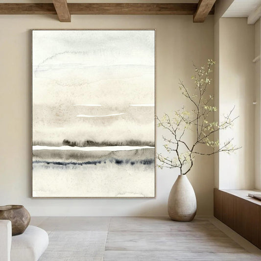 Light Ink - Tone Watercolor Art for Japanese - Inspired Tea Room & Relaxation Nook DLZ0714