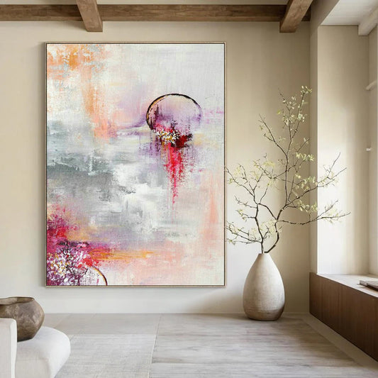 Pink - Purple Abstract Art for Bridal Suite Bedroom Walls DLZ0038