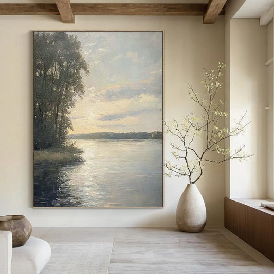 Realistic Landscape Oil Art for Classic Home Dining Room Accents DLZ0237