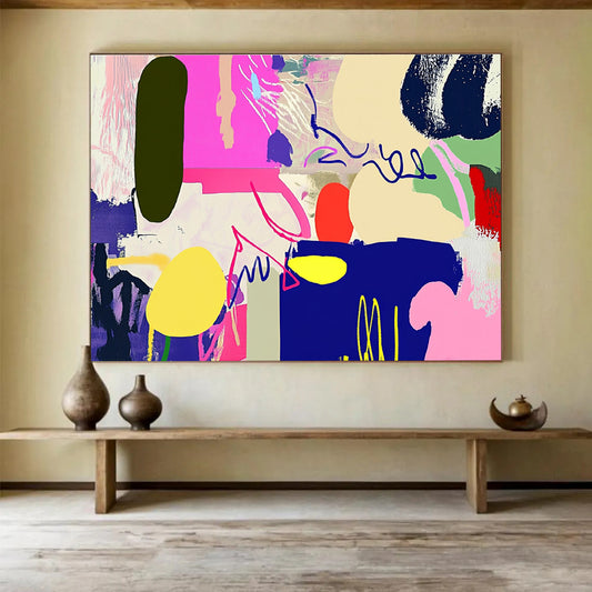 Vibrant Abstract Shapes Art for Creative Studio & Trendy Lounge SC455