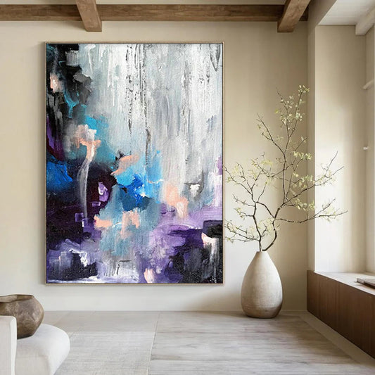 Blue - Purple Abstract Art for Rooftop Bar Lounge Spaces DLZ0069