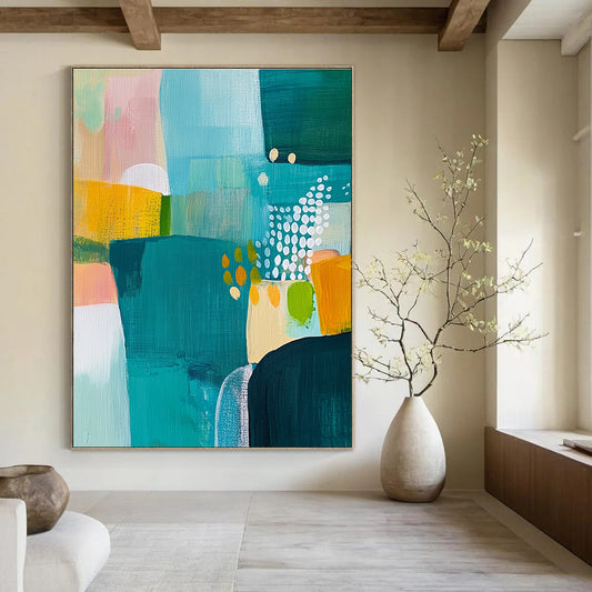 Colorful Geometric Abstract for Eclectic Home Office & Vibrant Retail Space STSC608