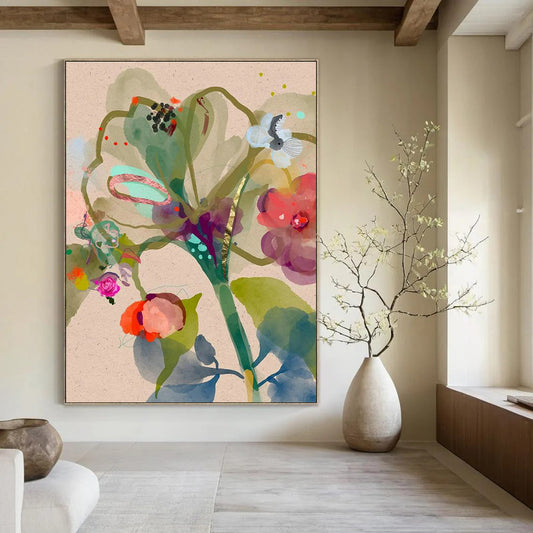 Colorful Floral Abstract Art for Garden - Themed Bridal Suite Lounges DLZ0083
