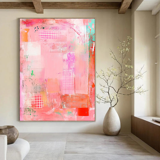 Pink Patchwork Abstract for Girly Bedroom & Fashion Boutique STSC830