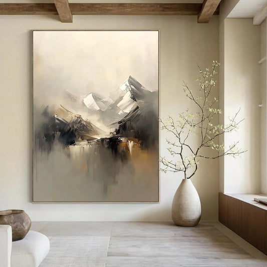 Monochromatic Mountain Art for Living Room & Gallery STSC699