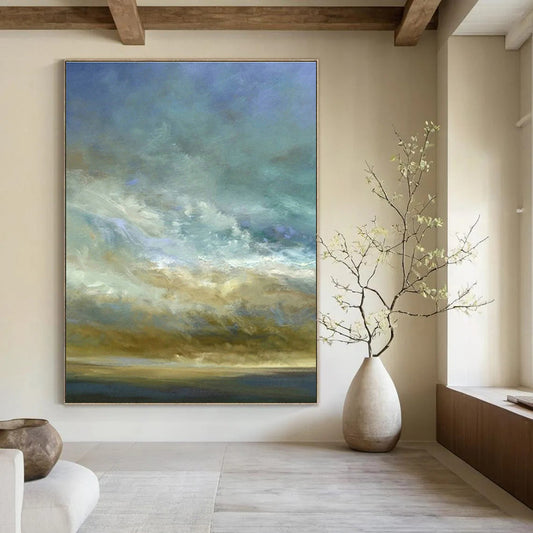 Gradient Sky & Sea Art for Coastal Bedroom & Beachfront Café DLZ0960