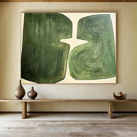 Green Abstract Shapes Art for Modern Minimalist Office DLZ2913