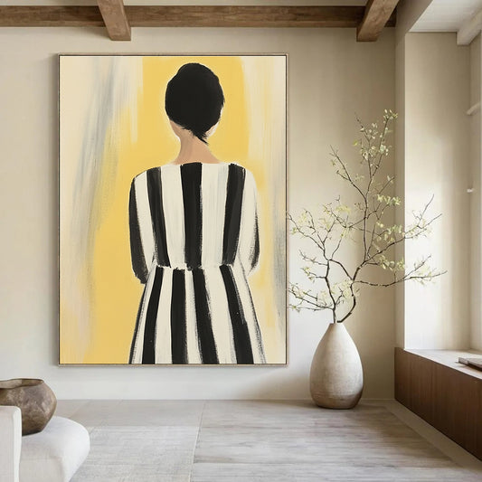 Woman in Striped Dress for Fashion - Inspired Bedroom & Art - Loving Boutique STSC1259