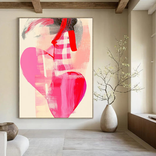 Pink and Red Abstract Figure for Bohemian Living Room & Fashion Boutique STSC858