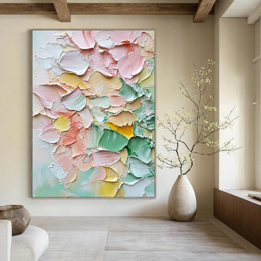 Colorful Textured Petals Art for Art Gallery Café & Bohemian - Style Bedroom STSC1398