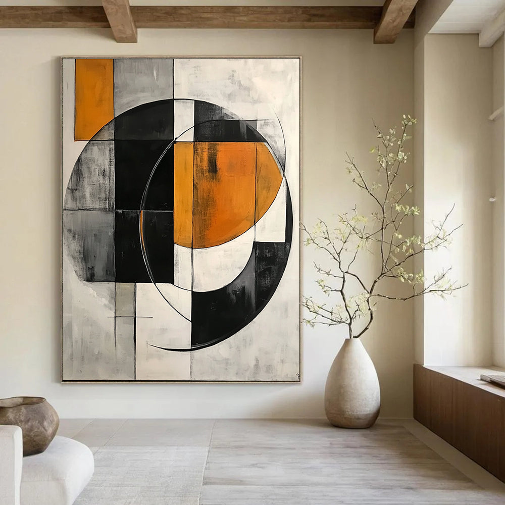Orange - Accented Geometric Circle for Creative Studio & Contemporary Art Gallery STSC221