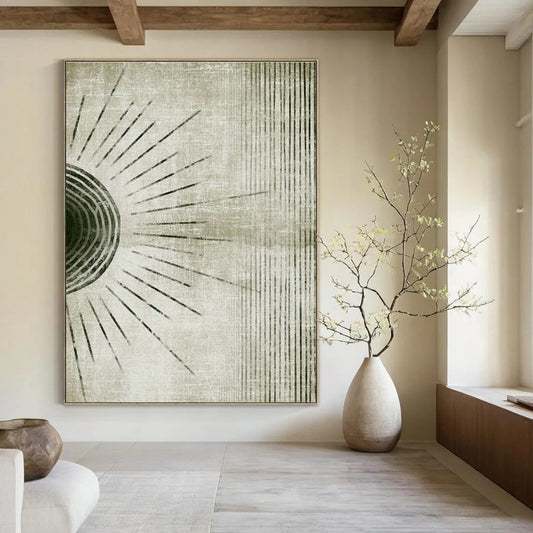 Vintage - Inspired Sunburst Art for Industrial Café & Retro - Chic Bedroom DLZ1371