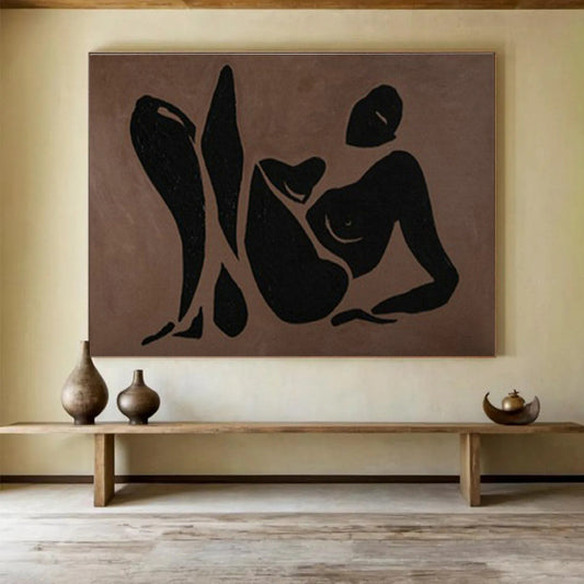 Black Figure Silhouette Art for Modern Art Studio Galleries DLZ3127