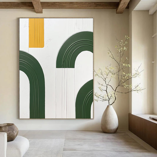 Green Arches and Yellow Strip Art for Modern Office & Architectural Studio STSC1092