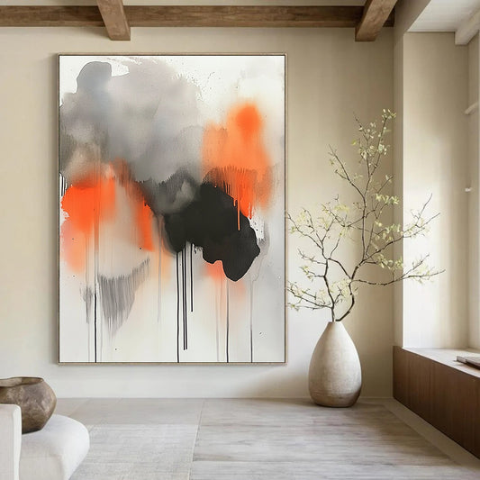 Abstract Grey, Orange, and Black Drips for Creative Studio & Urban - Themed Restaurant STSC758