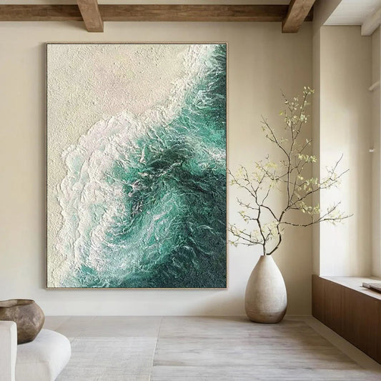 Aerial Sea View Art for Tropical Resort Lobby & Modern Beach Condo DLZ0874