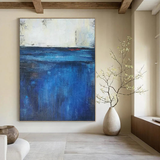 Coastal Abstract Horizon Art for Beach House Dining Room & Seaside Art Gallery DLZ2267