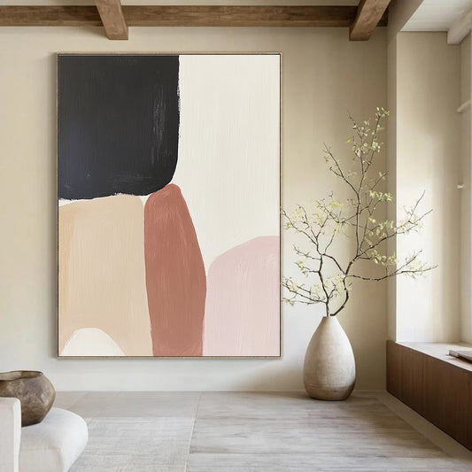 Neutral Color Block Abstract for Minimalist Living Room & Modern Office STSC480