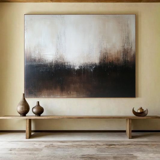 Brown - Toned Abstract Mist Art for Industrial Loft & Meditation Space SC057