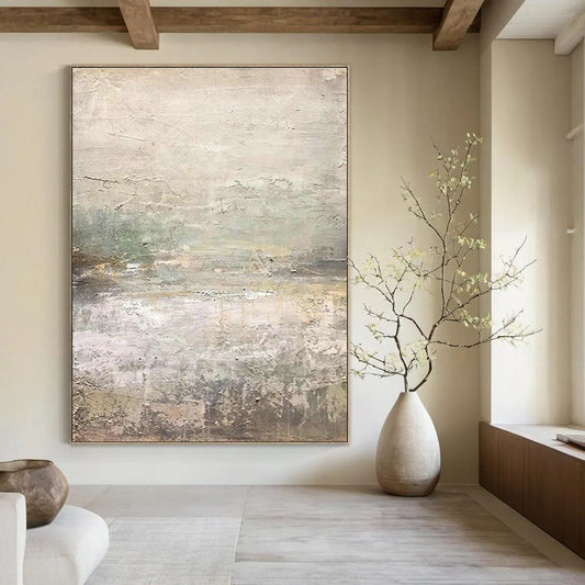 Light Gray Landscape Abstract Art for Minimalist Home Balcony Nooks DLZ0202