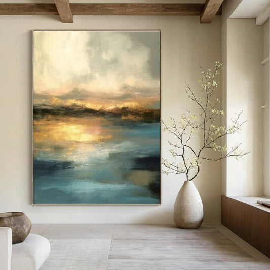 Golden Sunset Seascape Art for Beachfront Restaurant & Luxury Yacht Club DLZ1802