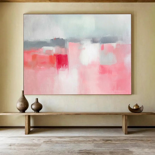 Soft Pink - Toned Abstract Art for Romantic Bedroom & Poetry - Writing Studio SC257