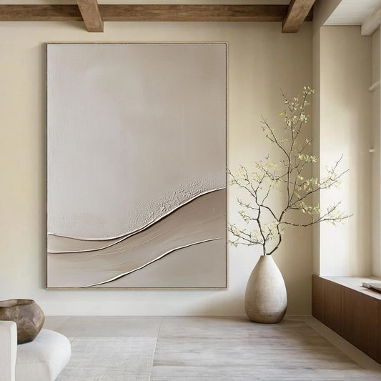 Beige Textured Abstract for Minimalist Living Room & Spa Retreat STSC867