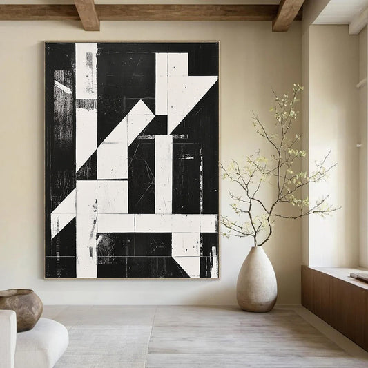 Black and White Geometric Abstract for Modern Study & Architectural Firm STSC1279
