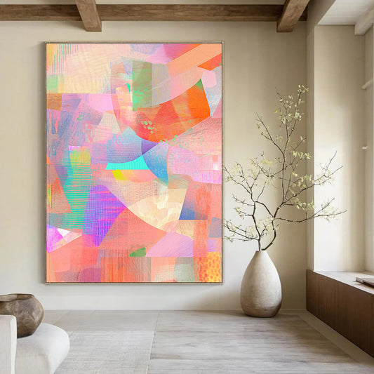 Pastel Color Collage Abstract for Girly - Chic Bedroom & Art Gallery Pop - Up STSC477