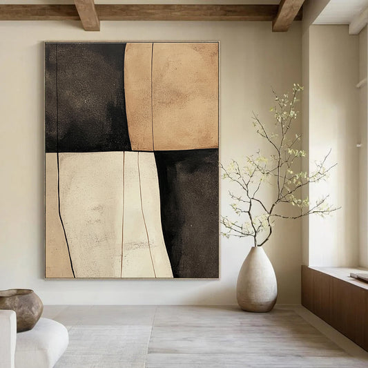 Neutral Geometric Blocks for Minimalist Studio & Serene Meditation Room STSC627