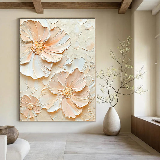 Peach - Colored Flower Art for Bohemian Living Room & Summer Wedding Venue DLZ1396