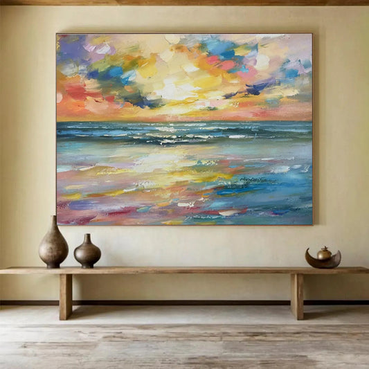 Gorgeous Sea View Oil Painting for Luxury Beach House Living Rooms DLZ2501