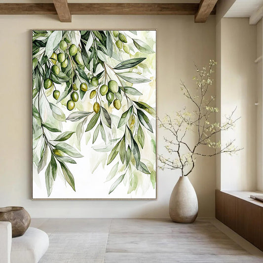 Olive Branches Fresh Botanical Art for Mediterranean - Style Kitchen & Nature - Lover’s Home Office STSC1460