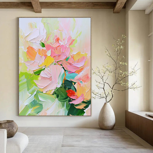 Colorful Floral Abstract Art for Living Room & Garden Room STSC700