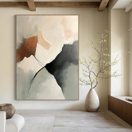 Neutral Tones Abstract for Minimalist Living Room & Corporate Office STSC800