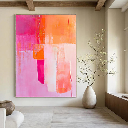Pink and Orange Abstract for Modern Home & Art - Centric Restaurant STSC785