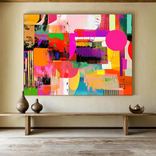 Colorful Abstract Collage Art for Art Gallery Exhibition & Bohemian - Style Café SC461