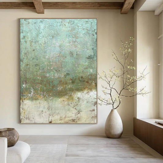 Teal Abstract Texture Art for Coastal Home & Spa Retreat DLZ2172