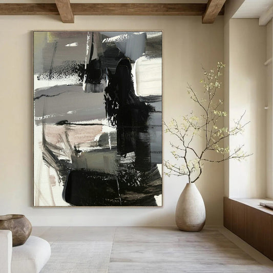 Black - Gray - White Abstract Art for Industrial Loft & Modern Office DLZ1270