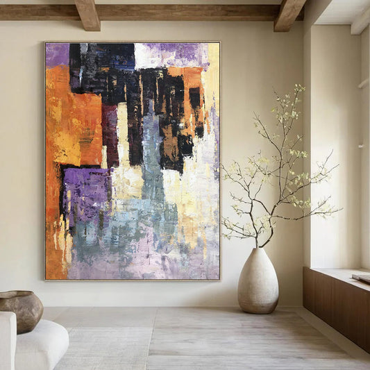Color - Block Geometric Abstract Art for Bold Living Room & Trendy Retail Store DLZ1312