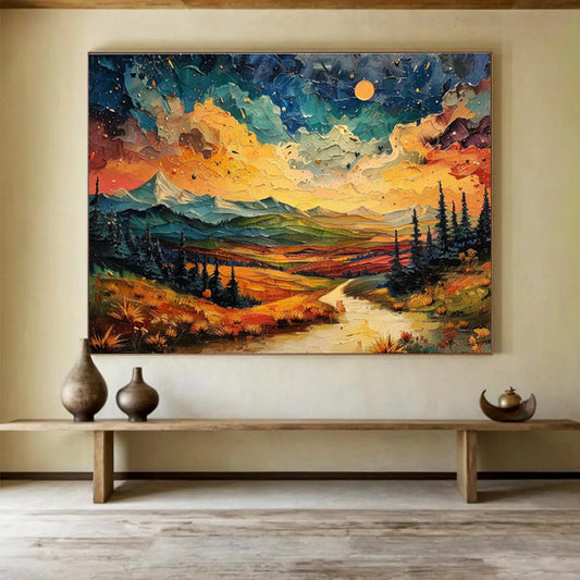 Dreamy Landscape Oil Painting for Nature - Lover’s Home Studios DLZ2636